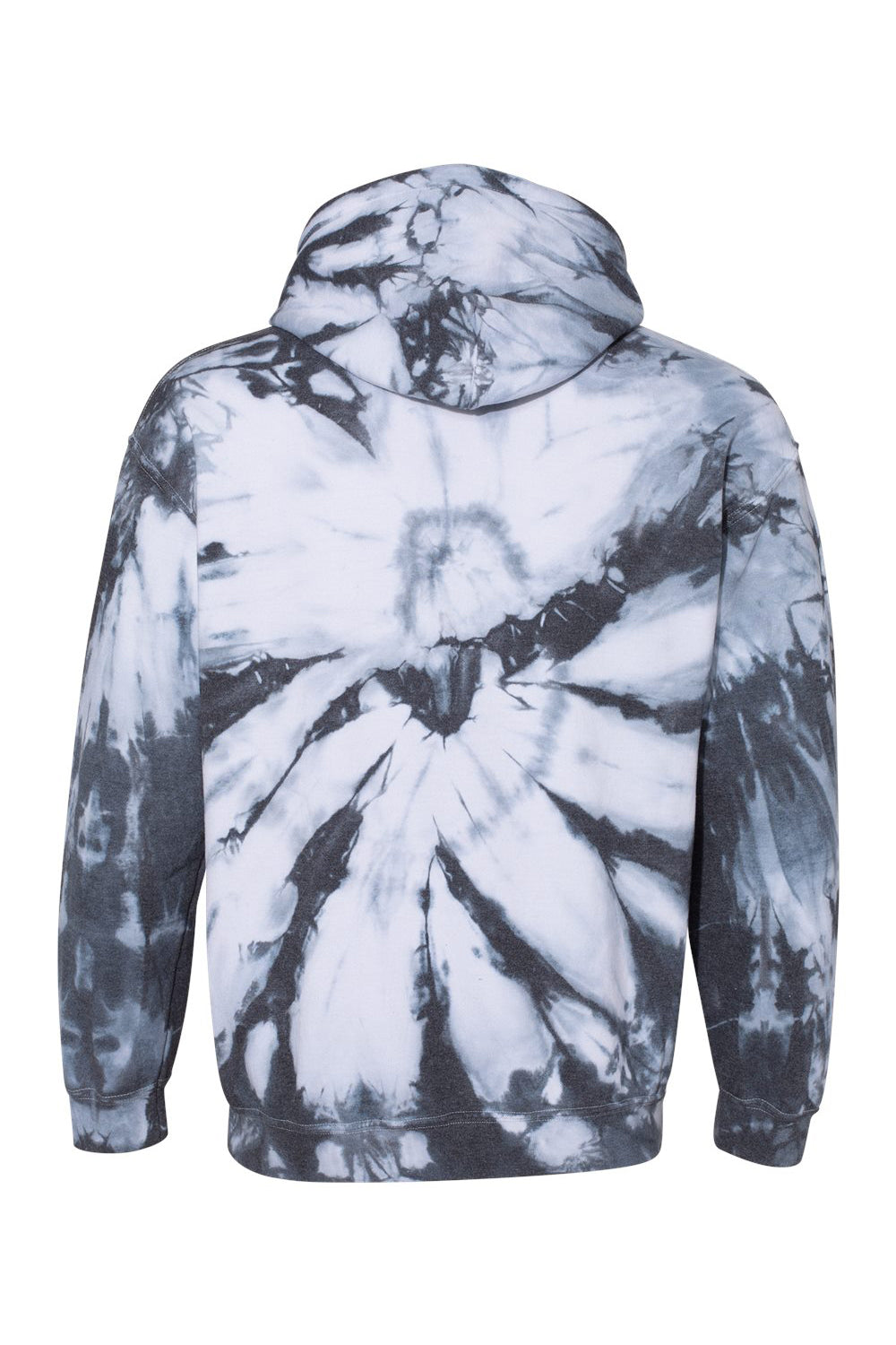 Dyenomite 680VR Mens Blended Tie Dyed Hooded Sweatshirt Hoodie Black Cyclone Flat Back