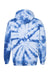 Dyenomite 680VR Mens Blended Tie Dyed Hooded Sweatshirt Hoodie Royal Blue Flat Back