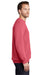 Port & Company PC098 Mens Beach Wash Fleece Crewneck Sweatshirt Fruit Punch Pink Model Side