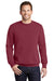 Port & Company PC098 Mens Beach Wash Fleece Crewneck Sweatshirt Merlot Red Model Front