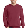 Port & Company Mens Beach Wash Fleece Crewneck Sweatshirt - Merlot Red