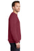 Port & Company PC098 Mens Beach Wash Fleece Crewneck Sweatshirt Merlot Red Model Side