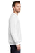 Port & Company PC098 Mens Beach Wash Fleece Crewneck Sweatshirt White Model Side