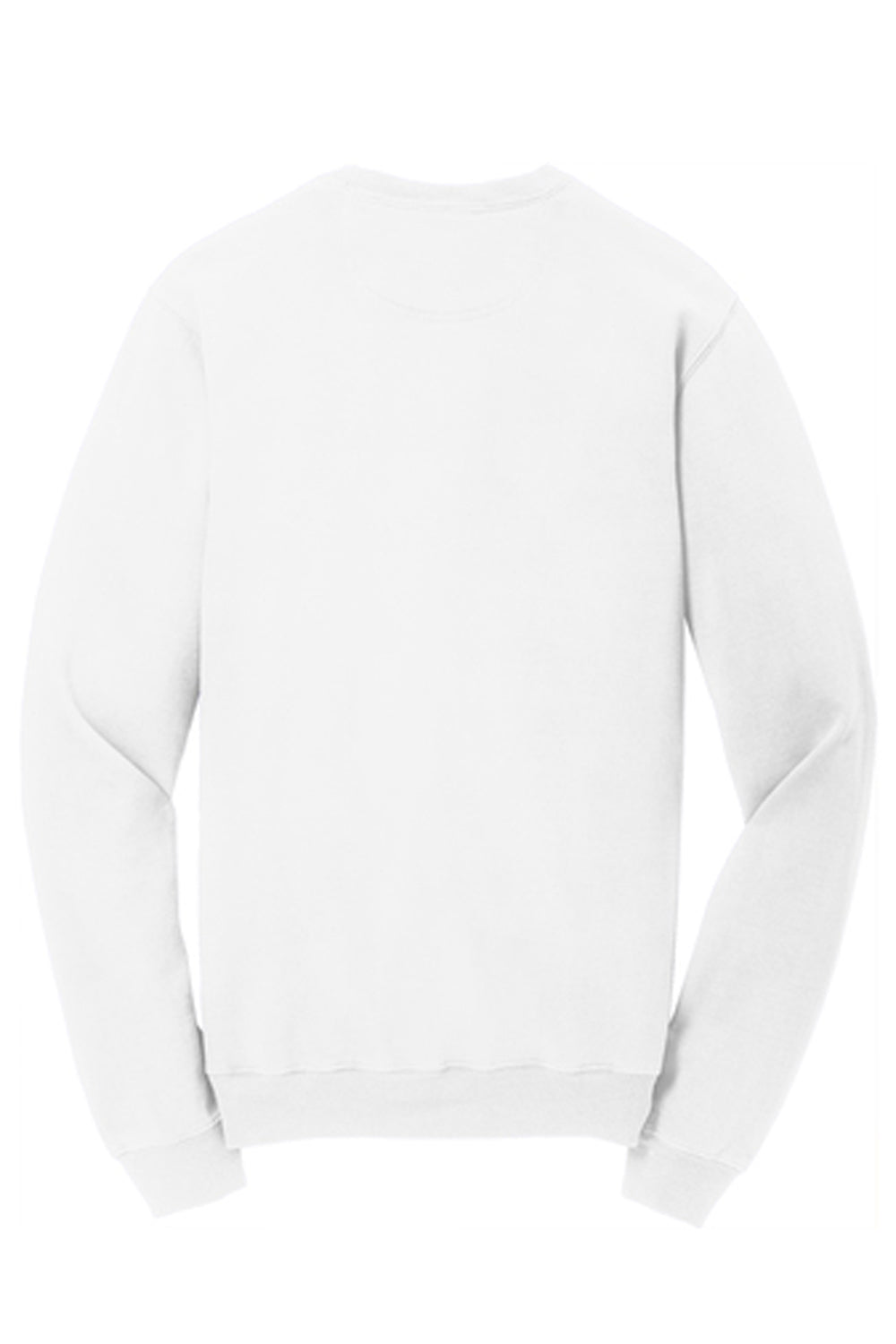 Port & Company PC098 Mens Beach Wash Fleece Crewneck Sweatshirt White Flat Back