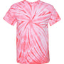 Dyenomite Mens Cyclone Pinwheel Tie Dyed Short Sleeve Crewneck T-Shirt - Coral - NEW
