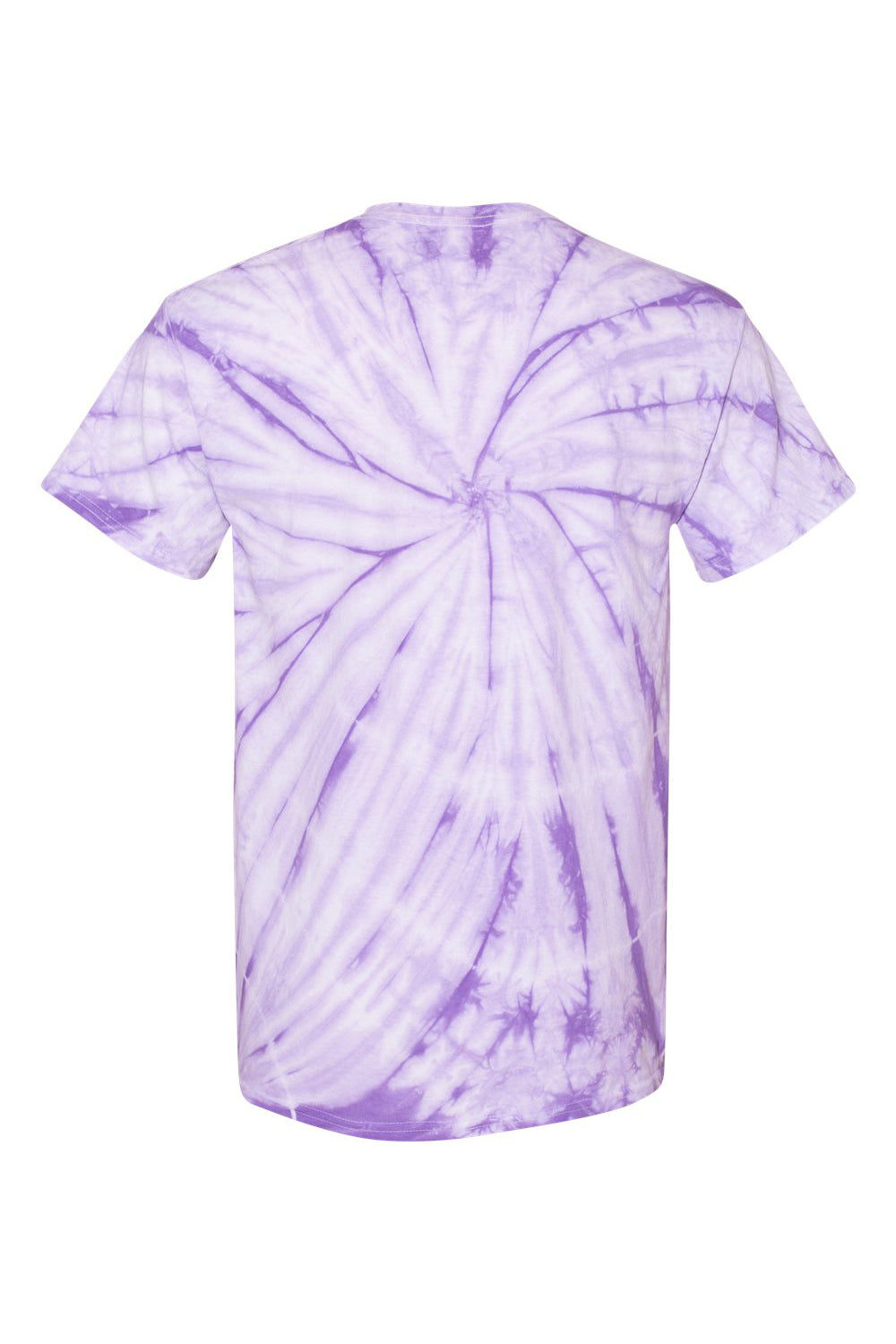 Dyenomite 200CY Mens Cyclone Pinwheel Tie Dyed Short Sleeve Crewneck T-Shirt Lavender Flat Back