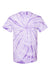 Dyenomite 200CY Mens Cyclone Pinwheel Tie Dyed Short Sleeve Crewneck T-Shirt Lavender Flat Back