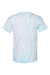 Dyenomite 200CY Mens Cyclone Pinwheel Tie Dyed Short Sleeve Crewneck T-Shirt Pale Turquoise Flat Back