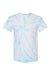 Dyenomite 200CY Mens Cyclone Pinwheel Tie Dyed Short Sleeve Crewneck T-Shirt Pale Turquoise Flat Front