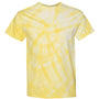 Dyenomite Mens Cyclone Pinwheel Tie Dyed Short Sleeve Crewneck T-Shirt - Pale Yellow - NEW