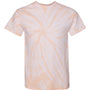 Dyenomite Mens Cyclone Pinwheel Tie Dyed Short Sleeve Crewneck T-Shirt - Peach - NEW