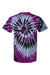 Dyenomite 200MS Mens Spiral Tie Dyed Short Sleeve Crewneck T-Shirt Nightmare Flat Back