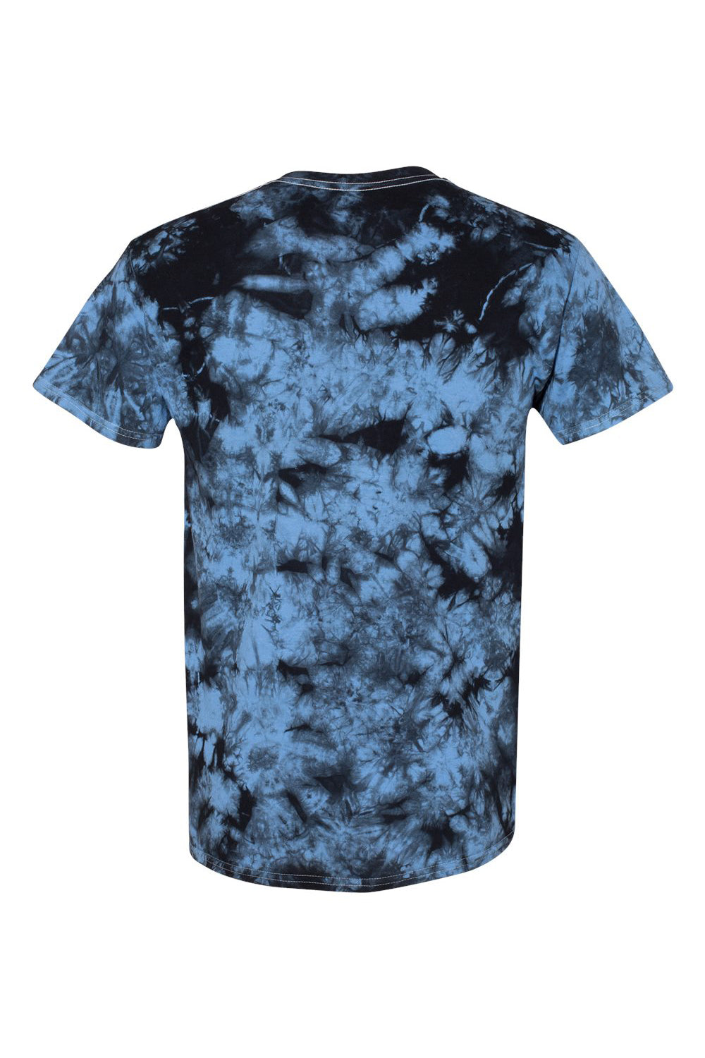 Dyenomite 200CR Mens Crystal Tie Dyed Short Sleeve Crewneck T-Shirt Black/Columbia Flat Back