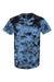 Dyenomite 200CR Mens Crystal Tie Dyed Short Sleeve Crewneck T-Shirt Black/Columbia Flat Back