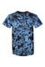 Dyenomite 200CR Mens Crystal Tie Dyed Short Sleeve Crewneck T-Shirt Black/Columbia Flat Front