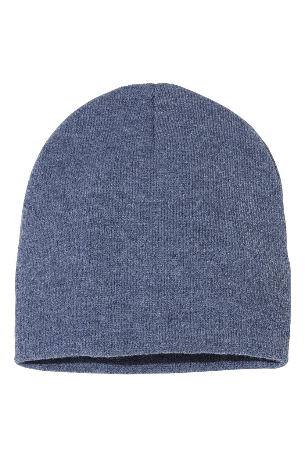 Sportsman SP08 Mens Beanie Heather Navy Blue Flat Front