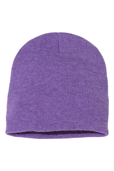 Sportsman SP08 Mens Beanie Heather Purple Flat Front