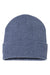 Sportsman SP12 Mens Solid Cuffed Beanie Heather Navy Blue Flat Front