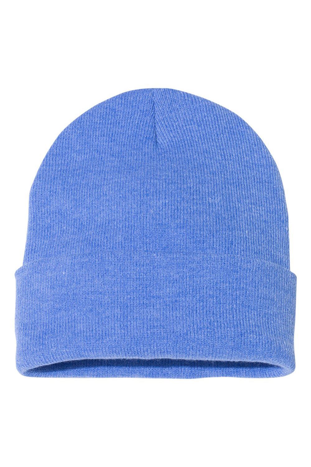 Sportsman SP12 Mens Solid Cuffed Beanie Heather Royal Blue Flat Front