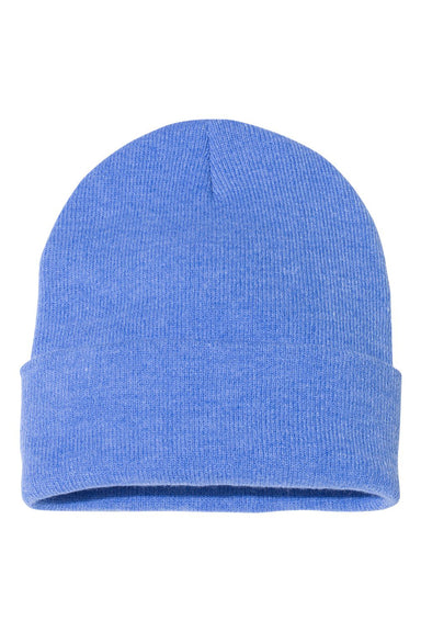 Sportsman SP12 Mens Solid Cuffed Beanie Heather Royal Blue Flat Front