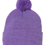 Sportsman Mens Pom-Pom Cuffed Beanie - Heather Purple - NEW