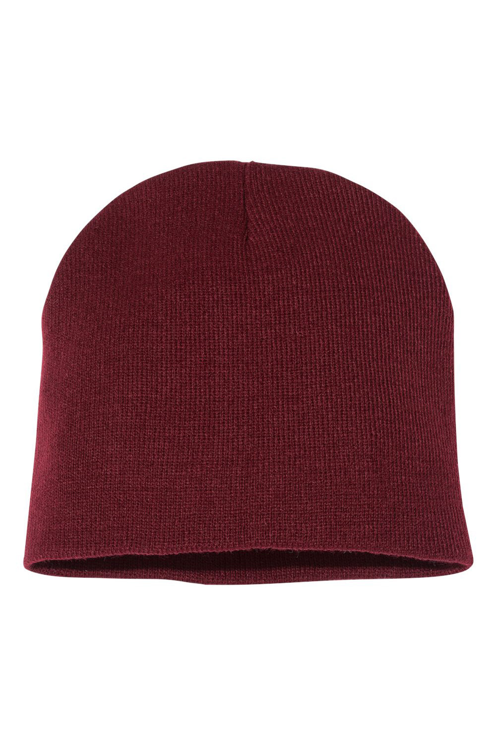 Yupoong 1500KC Mens Beanie Maroon Flat Front