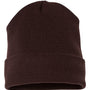 Yupoong Mens Cuffed Beanie - Brown - NEW