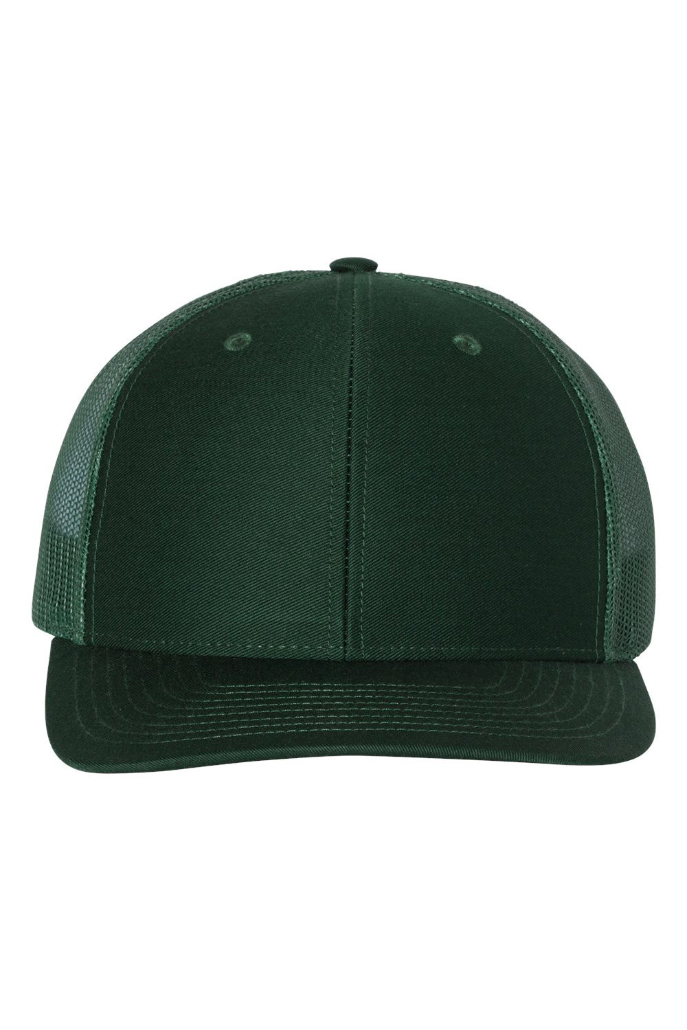 Richardson 112 Mens Snapback Trucker Hat Dark Green Flat Front