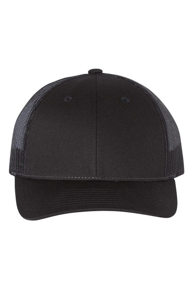 Richardson 115 Mens Low Pro Trucker Hat Black Flat Front