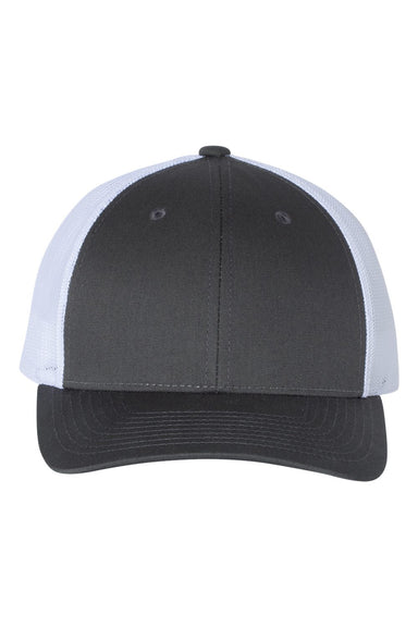 Richardson 115 Mens Low Pro Trucker Hat Charcoal Grey/White Flat Front