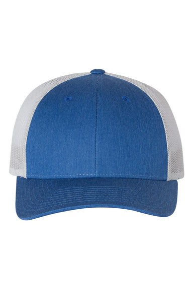 Richardson 115 Mens Low Pro Trucker Hat Heather Royal Blue/Silver Grey Flat Front