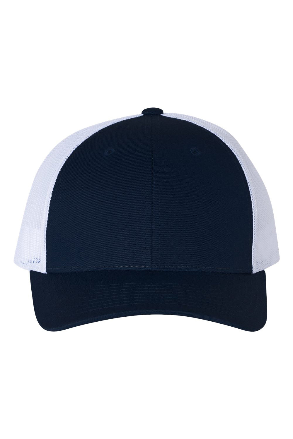 Richardson 115 Mens Low Pro Trucker Hat Navy Blue/White Flat Front