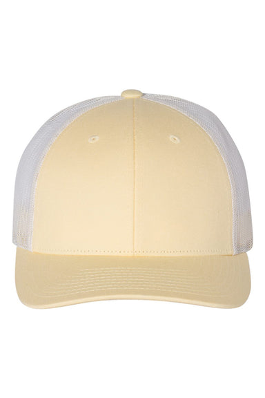 Richardson 115 Mens Low Pro Trucker Hat Pale Banana Yellow/Birch Flat Front