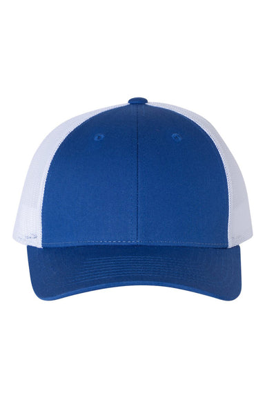 Richardson 115 Mens Low Pro Trucker Hat Royal Blue/White Flat Front