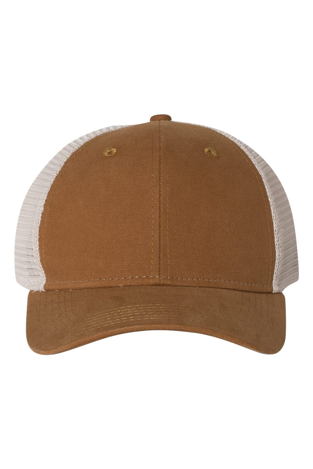 Dri Duck 3006 Mens Hudson Trucker Hat Saddle Brown/Tan Flat Front