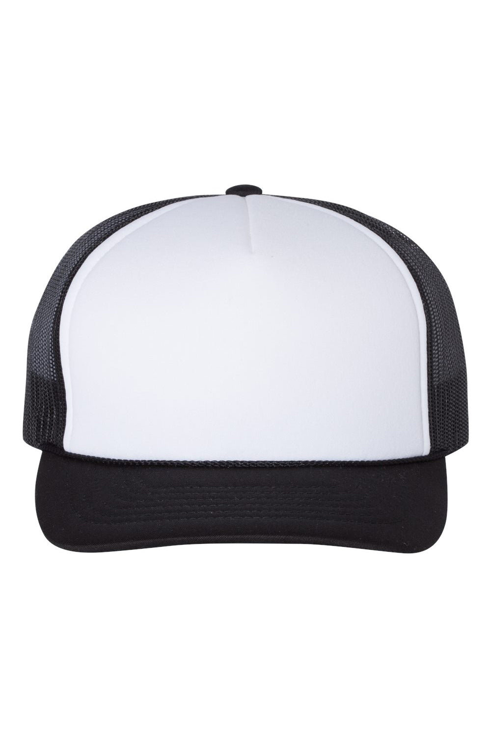 Richardson 113 Mens Foamie Trucker Hat White/Black Flat Front