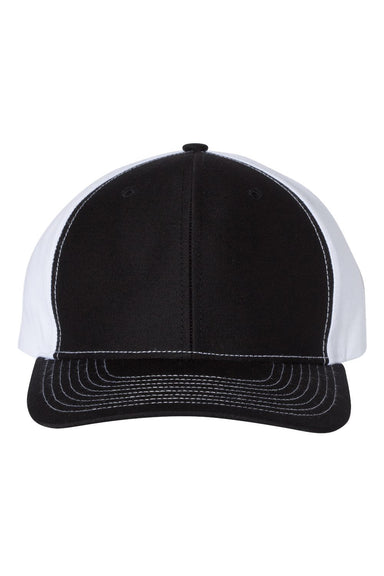 Richardson 312 Mens Twill Back Trucker Hat Black/White Flat Front