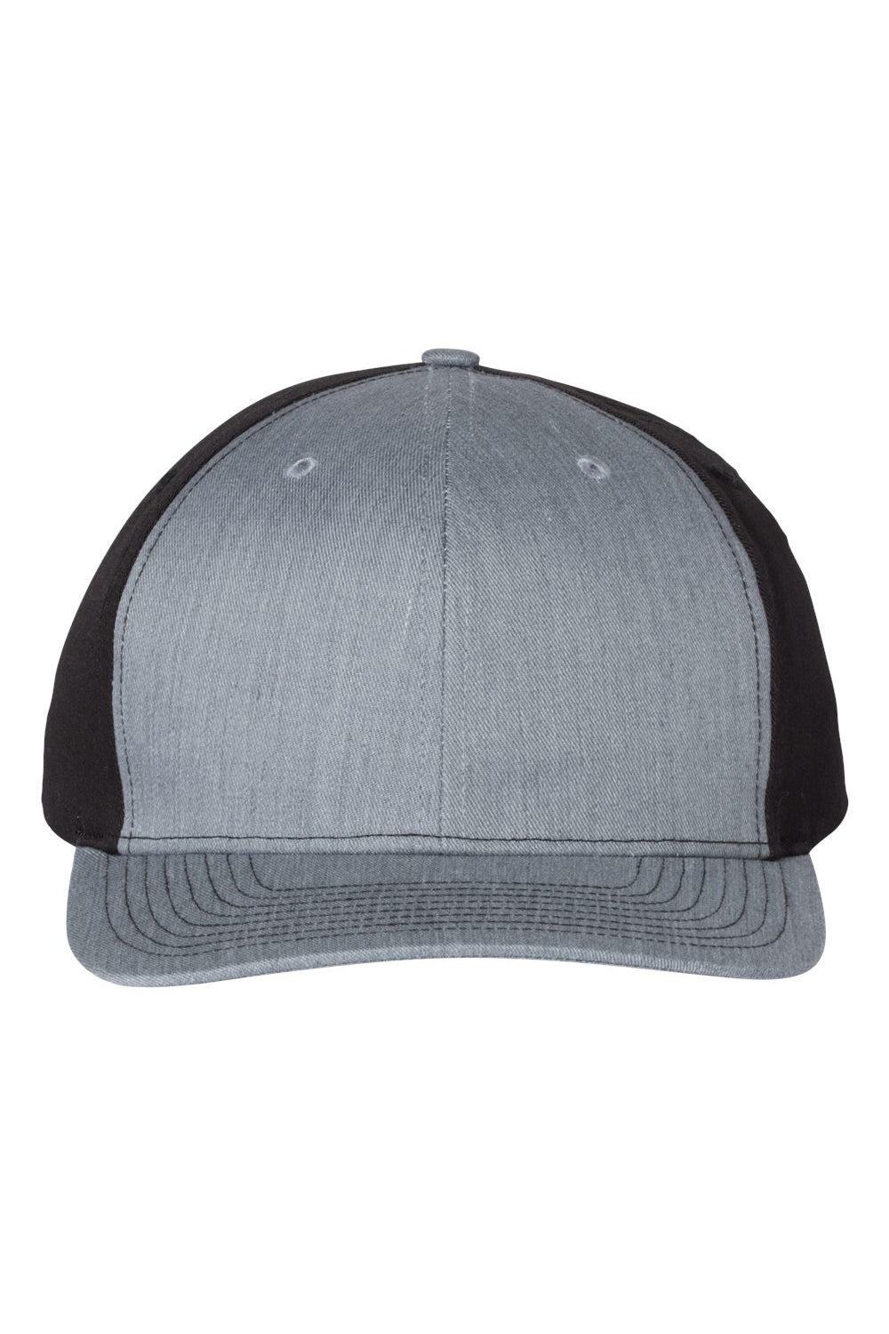 Richardson 312 Mens Twill Back Trucker Hat Heather Grey/Black Flat Front