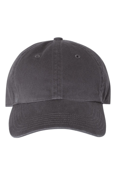 Richardson 320 Mens Washed Dad Hat Charcoal Grey Flat Front