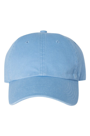 Richardson 320 Mens Washed Dad Hat Columbia Blue Flat Front