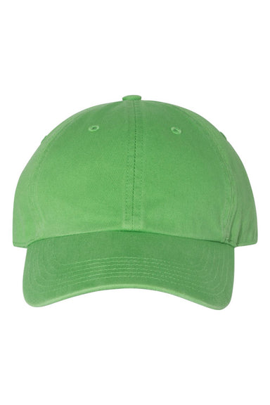 Richardson 320 Mens Washed Dad Hat Lime Green Flat Front