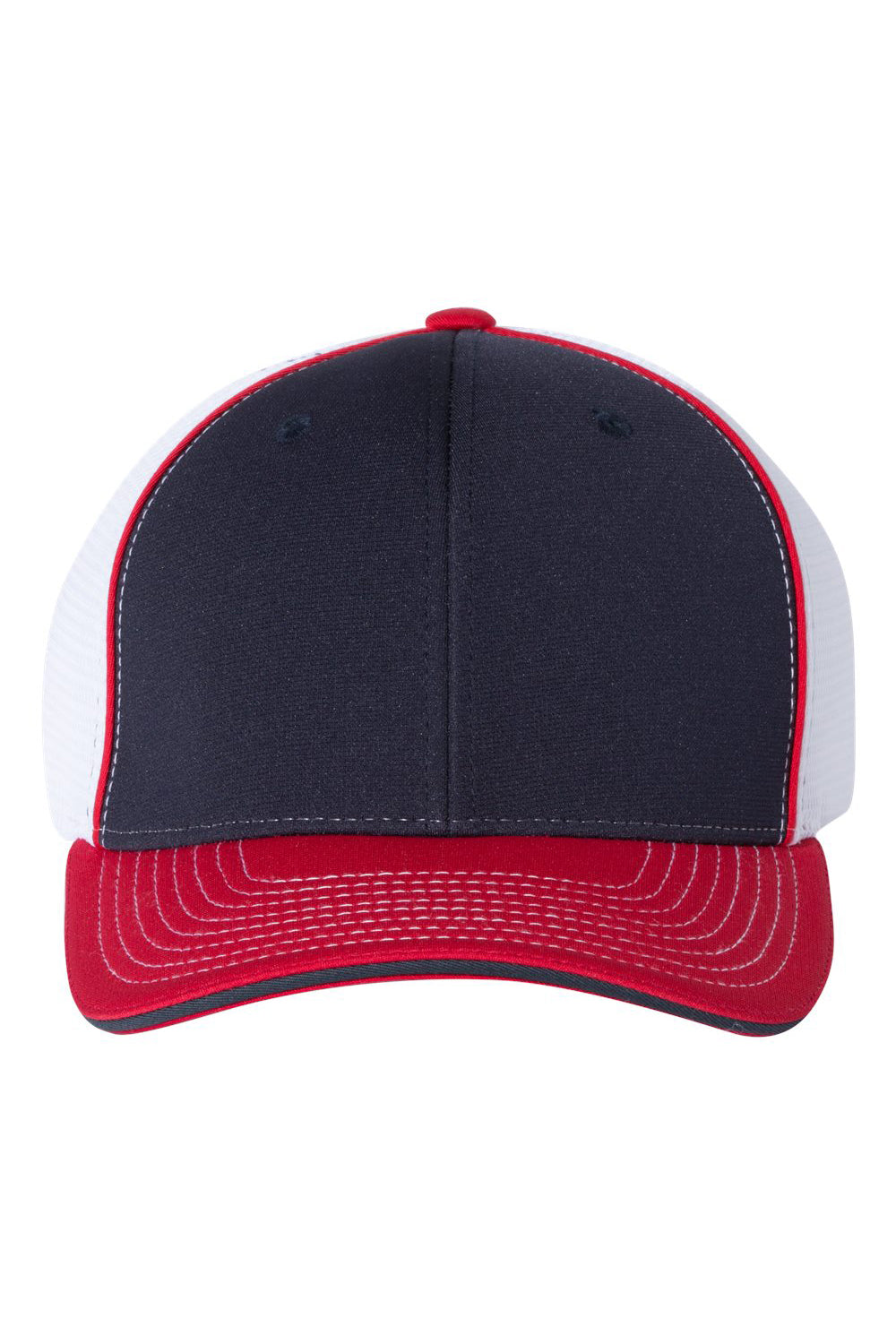 Richardson 172 Mens Pulse Sportmesh R-Flex Hat Navy Blue/White/Red Flat Front