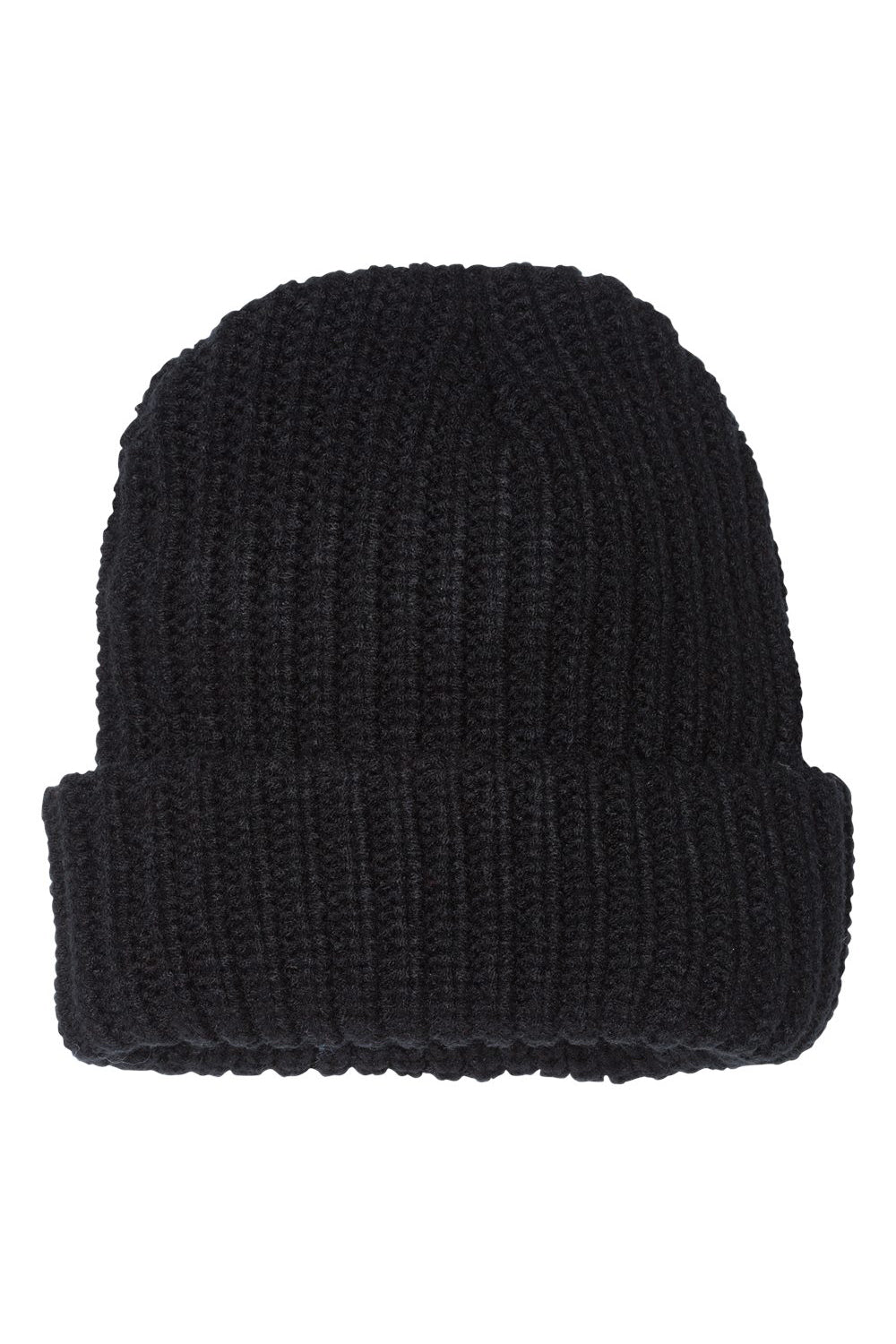 Sportsman SP90 Mens Chunky Cuffed Beanie Black Flat Front