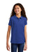 Port Authority YG503 Youth Silk Touch Wrinkle Resistant Short Sleeve Polo Shirt Royal Blue Model Front