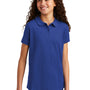 Port Authority Youth Silk Touch Wrinkle Resistant Short Sleeve Polo Shirt - Royal Blue