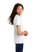 Port Authority YG503 Youth Silk Touch Wrinkle Resistant Short Sleeve Polo Shirt White Model Side