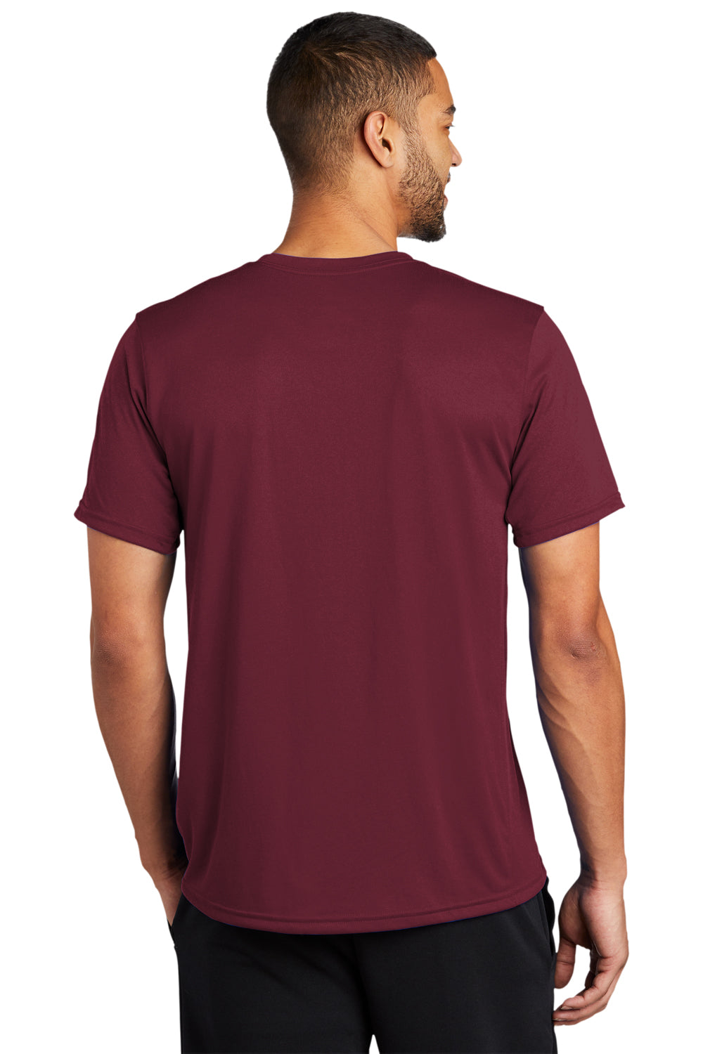 Nike 727982 Mens Legend Dri-Fit Moisture Wicking Short Sleeve Crewneck T-Shirt Deep Maroon Model Back