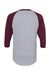 Augusta Sportswear 4420 Mens Raglan 3/4 Sleeve Crewneck T-Shirt Heather Grey/Maroon Flat Back