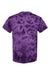 Dyenomite 200CR Mens Crystal Tie Dyed Short Sleeve Crewneck T-Shirt Purple Flat Back