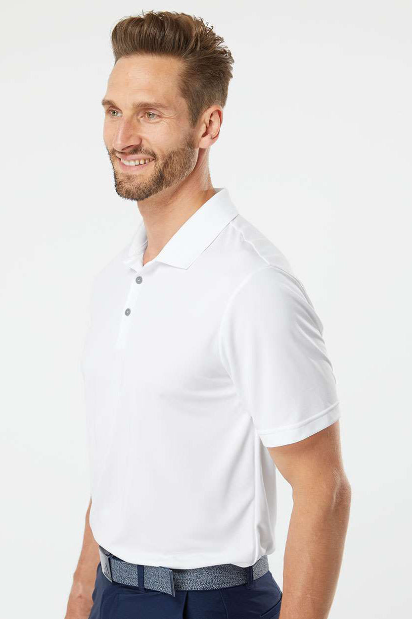 Adidas A230 Mens Performance UPF 50+ Short Sleeve Polo Shirt White Model Side